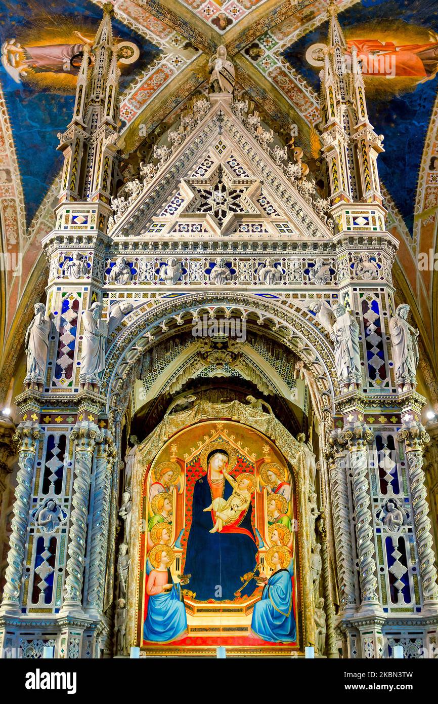 Das Tabernakel von Andrea Orgagna von Orsanmichele, Florenz, Italien Stockfoto
