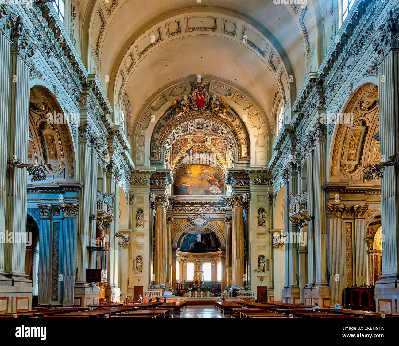 Innenraum der Kathedrale, Bologna Italien Stockfoto