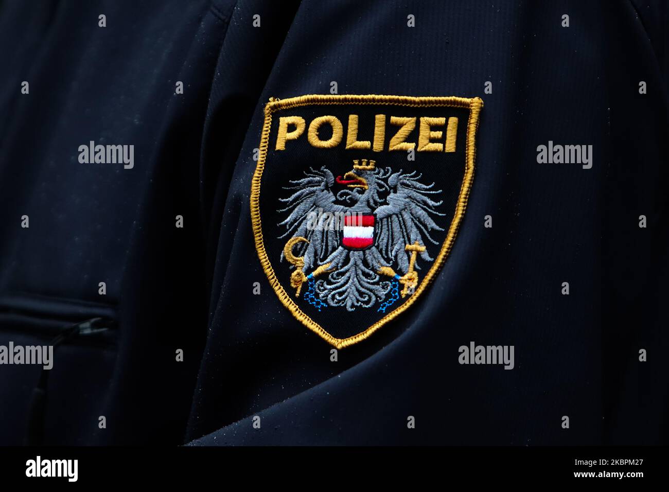 Polizeibeamter vor dem Stephansdom während der Beerdigung von Niki Lauda am 29. Mai 2019 in Wien, Österreich. (Foto von Jakub Porzycki/NurPhoto) Stockfoto