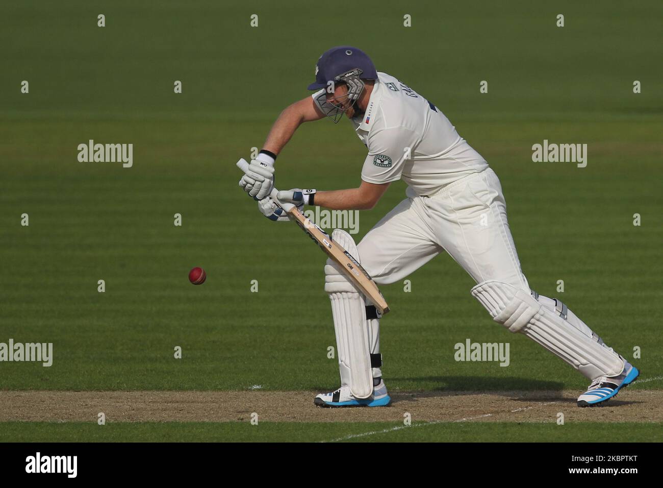 Andrew Gale von Yorkshire hat am Sonntag, den 4.. Mai 2014, während des County Championship-Spiels zwischen Durham und Yorkshire im Emirates Riverside, Chester le Street, County Durham, gespielt. (Foto von Mark Fletcher/MI News/NurPhoto) Stockfoto