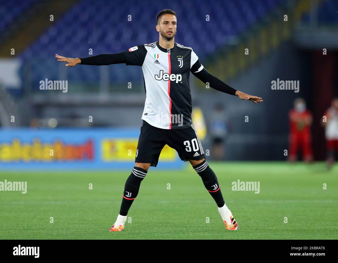 Rodrigo Bentancur von Juventus während des Coca Cola italienischen Cup-Finales SSC Napoli gegen FC Juventus am 17. Juni 2020 im Olimpico-Stadion in Rom, Italien (Foto: Matteo Ciambelli/NurPhoto) Stockfoto