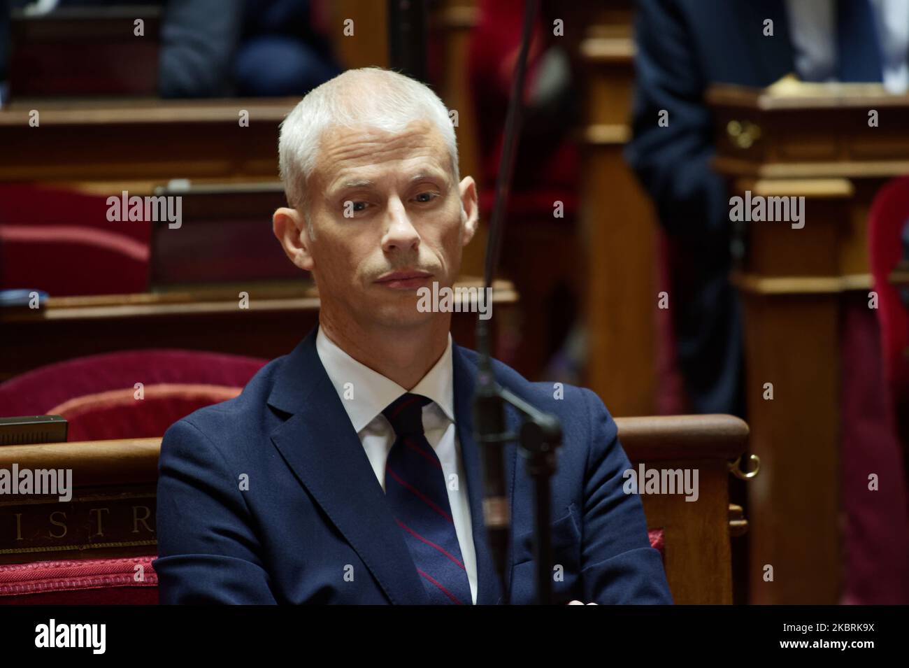 Französischer Kulturminister Franck Riester nimmt an der wöchentlichen Fragestunde für die Regierung im französischen Senat Teil - 24. Juni 2020, Paris (Foto: Daniel Pier/NurPhoto) Stockfoto
