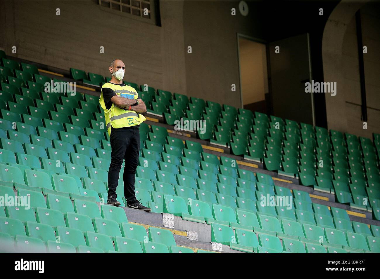 Während der Serie Ein Spiel zwischen AC Mailand und AS Roma im Stadio Giuseppe Meazza am 28. Juni 2020 in Mailand, Italien. (Foto von Giuseppe Cottini/NurPhoto) Stockfoto