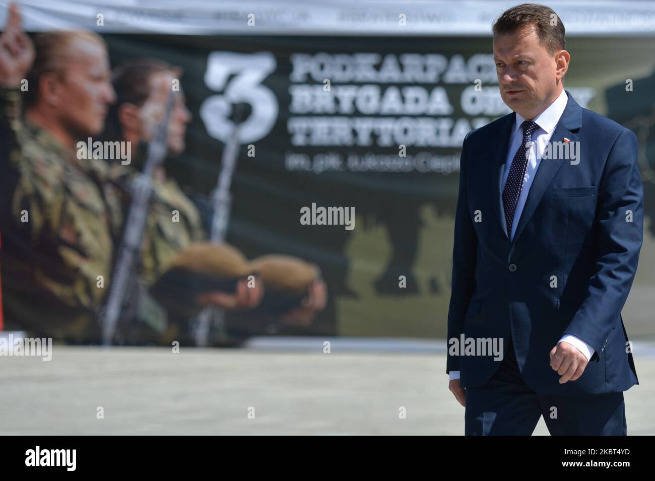 Verteidigungsminister Mariusz Blaszczak, gesehen während der Eid-Zeremonie für die Soldaten der 3. Podkarpacka Brigade (Teil der) Territorialen Verteidigungskräfte, in Nowa Deba. Am 5. Juli 2020 in Nowa Deba, Woiwodschaft Podkarpackie, Polen. (Foto von Artur Widak/NurPhoto) Stockfoto