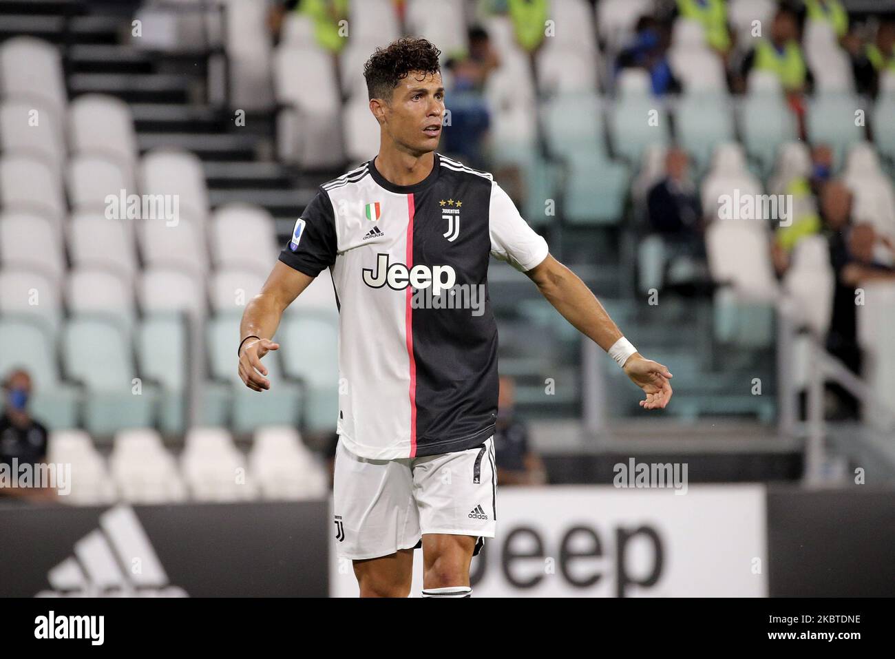 Cristiano Ronaldo von Juventus während der Serie Ein Spiel zwischen Juventus und Atalanta BC im Allianz Stadium am 11. Juli 2020 in Turin, Italien. (Foto von Giuseppe Cottini/NurPhoto) Stockfoto