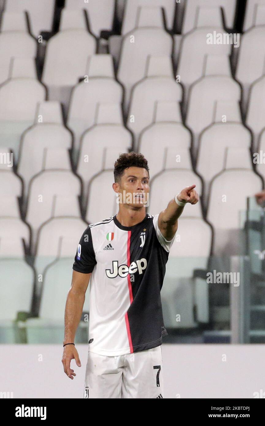 Cristiano Ronaldo von Juventus während der Serie Ein Spiel zwischen Juventus und Atalanta BC im Allianz Stadium am 11. Juli 2020 in Turin, Italien. (Foto von Giuseppe Cottini/NurPhoto) Stockfoto