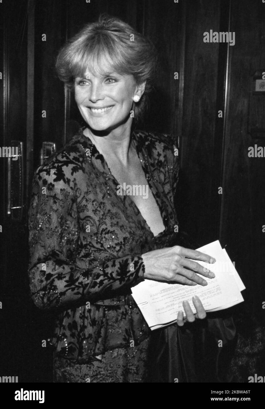 Linda Evans Sat the Cott Newman Awards on November 11, 1983 at the