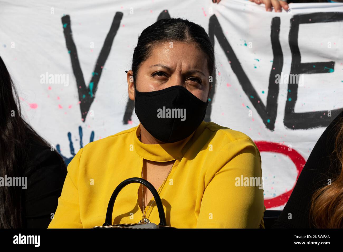 Gloria Guillen, wird gesehen, um Gerechtigkeit für ihre Tochter während einer wirklich in der National Mall in Washington, D.C. 30. Juli 2020 zu fordern. (Foto von Aurora Samperio/NurPhoto) Stockfoto