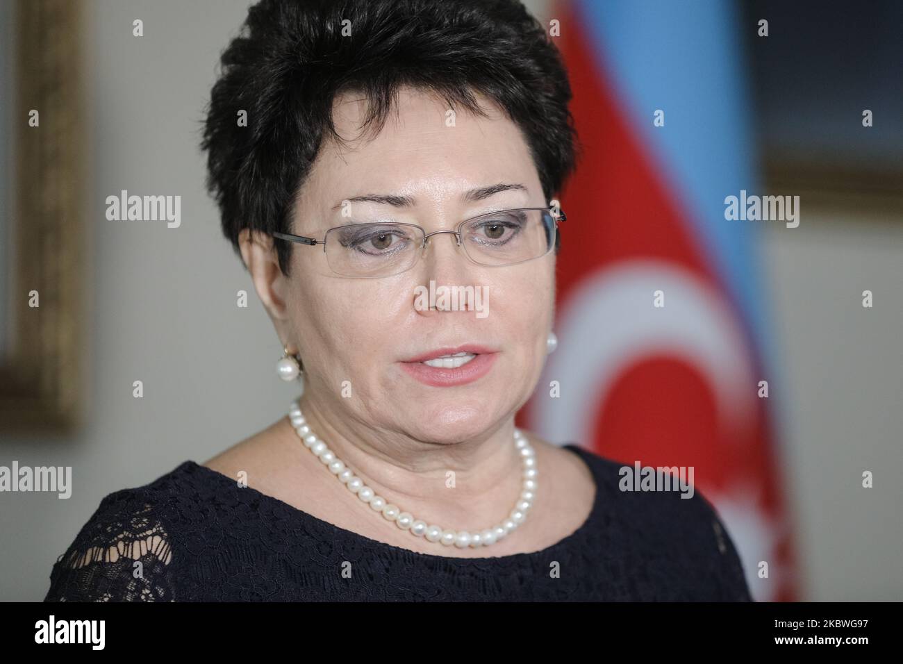 Die aserbaidschanische Botschafterin in der Ukraine Elmira Akhundova ist am 15. Juni 2020 in der Botschaft in Kiew, Ukraine, zu sehen. (Foto von Sergii Chartschenko/NurPhoto) Stockfoto