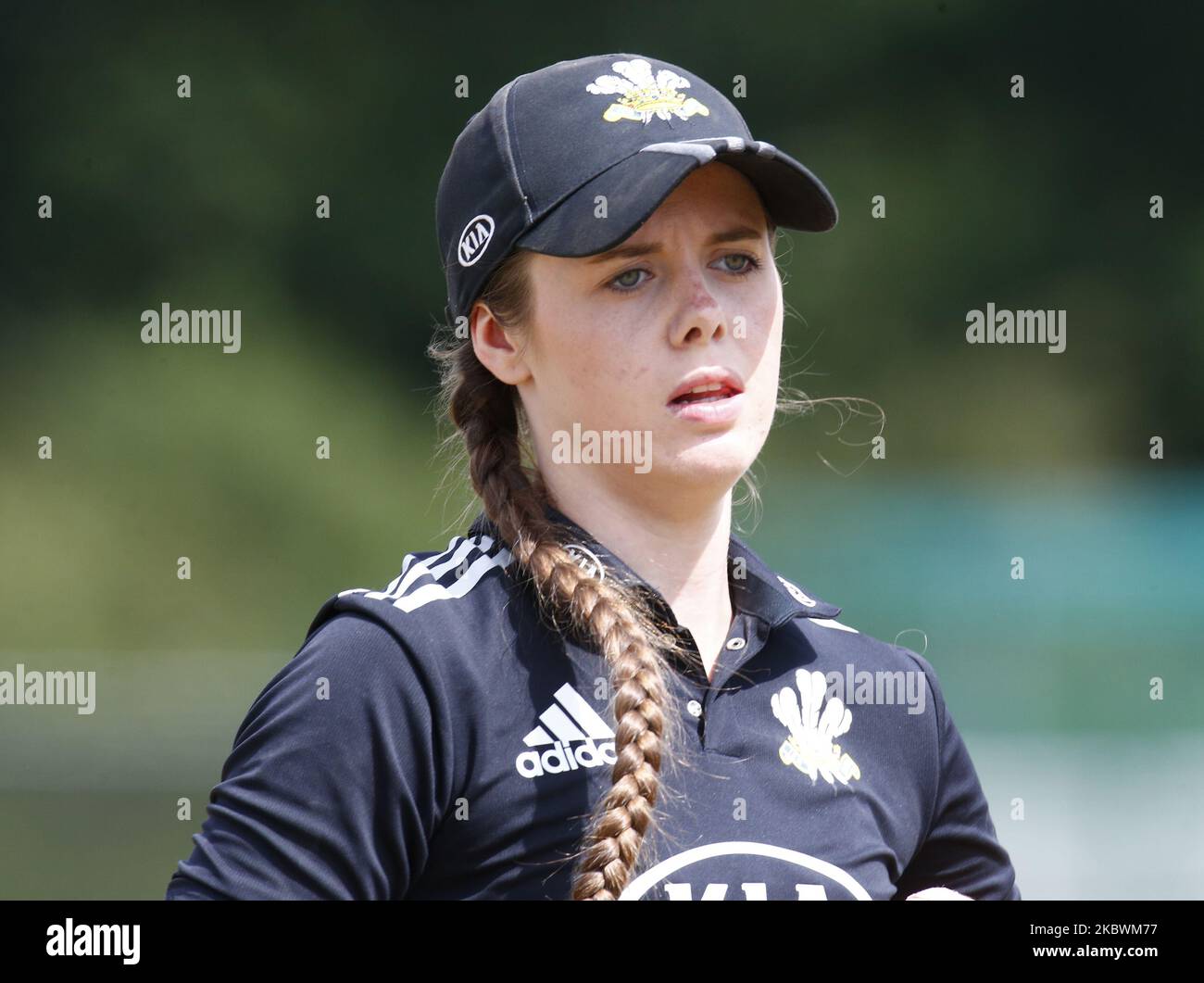 Surrey Women's Danielle Gregory während der London Championship zwischen Essex Women CCC und Surrey Women CCC am 03.. August 2020 im Gidea Park & Romford Cricket Club, London (Foto von Action Foto Sport/NurPhoto) Stockfoto