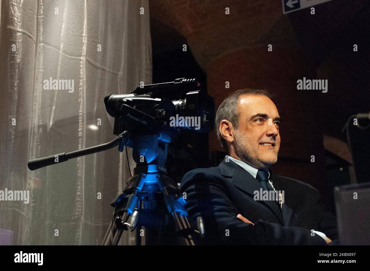 Turin, Italien. 8. Februar 2010. Alberto Barbera, aktueller Direktor der Internationalen Filmfestspiele von Venedig während eines Interviews Stockfoto