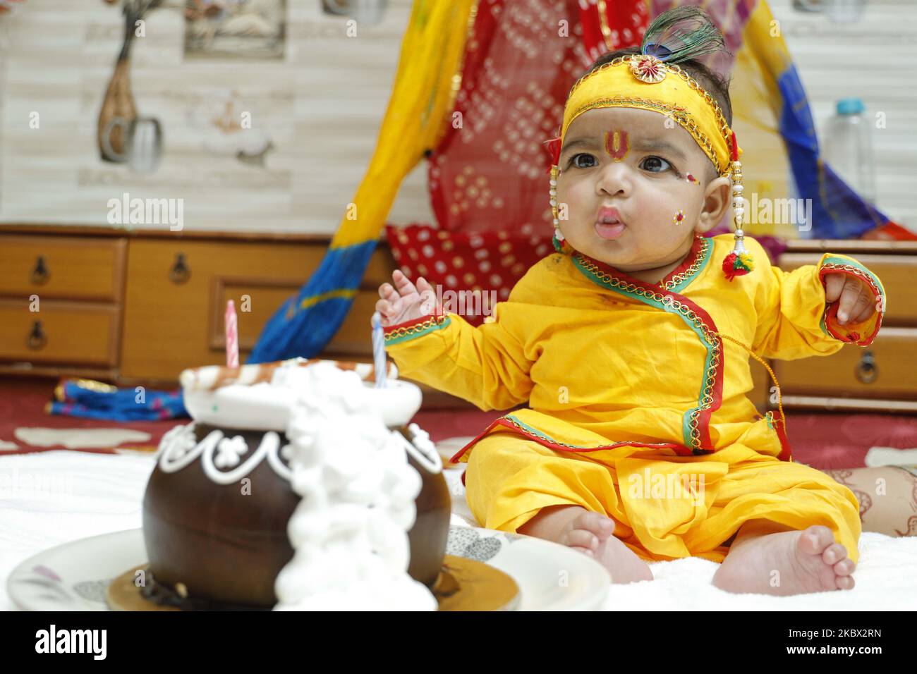 Kind, Das Während Des Janmashtami-Festivals, Das Den Geburtstag Von Lord Krishna In Ajmer