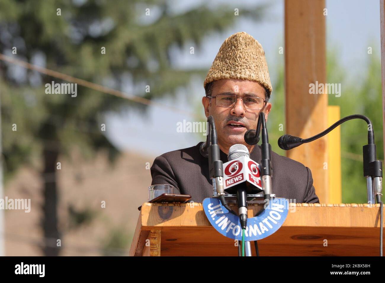 Stellvertretender Kommissar G N Itoo während der indischen Unabhängigkeitstag-Party 74. am 15. August 2020 in den Bezirkspolizeilinien Baramulla, Jammu und Kaschmir, Indien (Foto: Nasir Kachroo/NurPhoto) Stockfoto