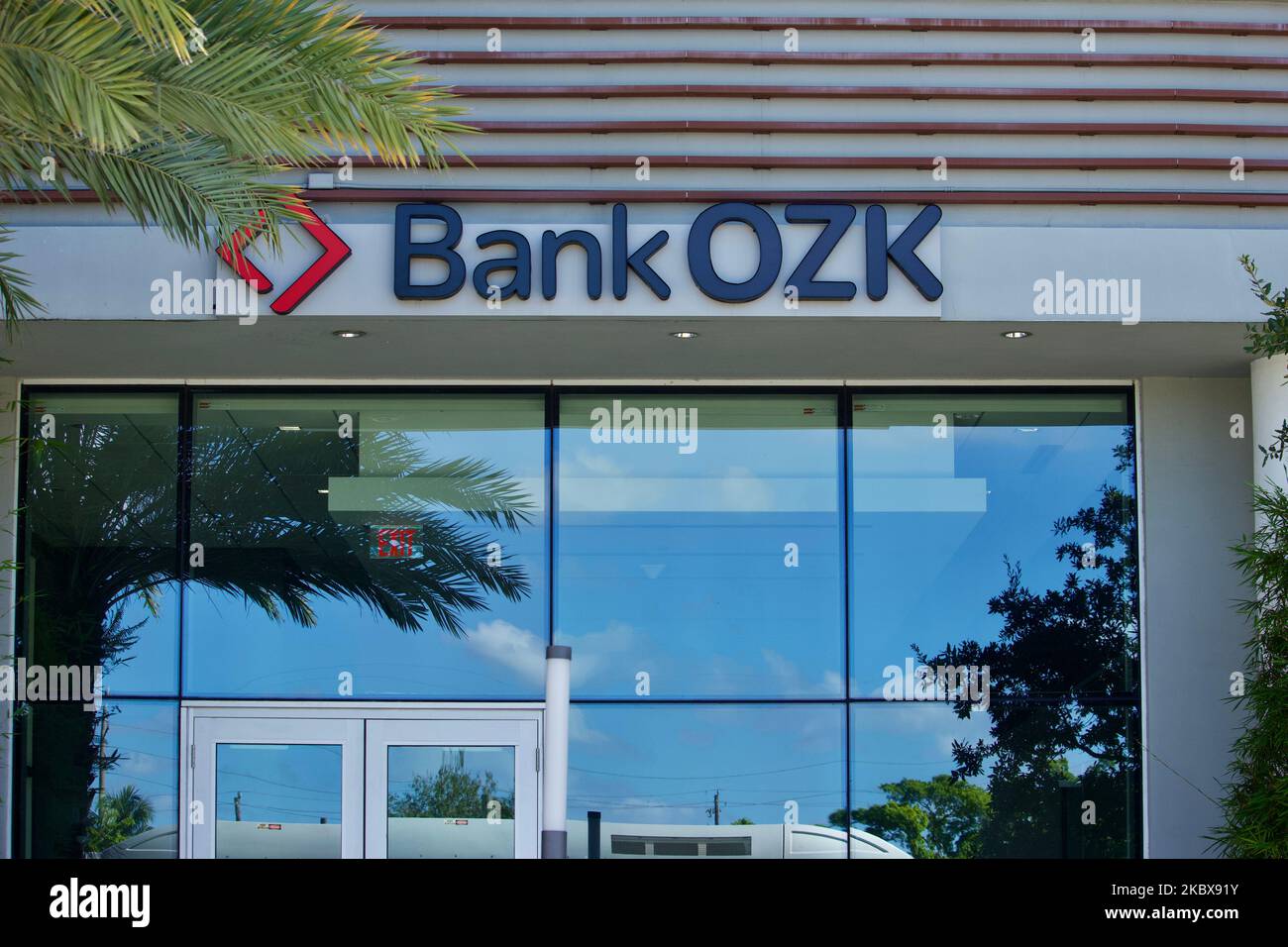 Bank of the Ozarks Regionalbank, umbenannt in Bank OZK, um eine Expansion über Arkansas, USA, hinaus in andere Staaten und Demografie zu ermöglichen Stockfoto