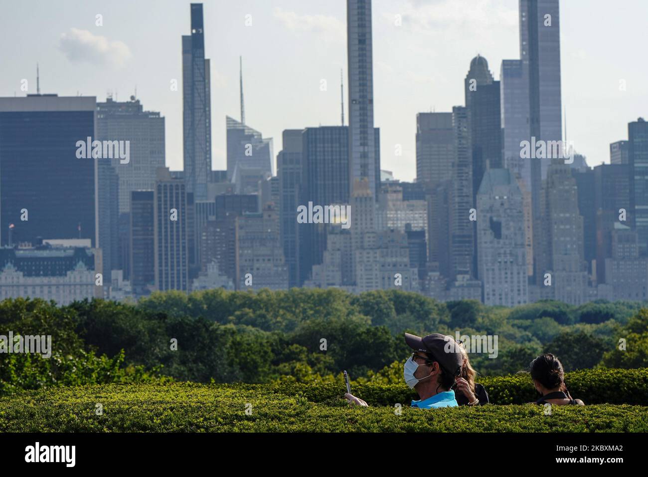 Die Wiedereröffnung des Metropolitan Museum of Art an seinem ersten Tag, der seit März am 27. August 2020 in New York City für Mitglieder geöffnet ist. Museen und kulturelle Einrichtungen in der Stadt sind seit Mitte März aufgrund der anhaltenden Coronavirus-Pandemie geschlossen. Das Museum ist am 29.. August für die Öffentlichkeit zugänglich. (Foto von John Nacion/NurPhoto) Stockfoto