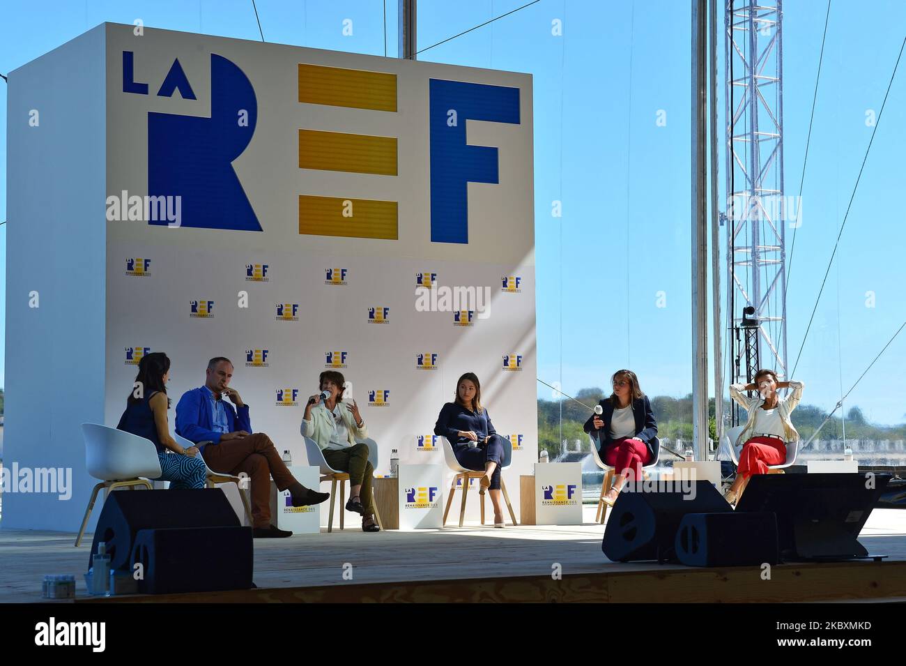 Treffen des französischen Arbeitgeberverbandes Medef zum Thema „die Renaissance der französischen Unternehmen“ - 27. August 2020, Paris (Foto: Daniel Pier/NurPhoto) Stockfoto