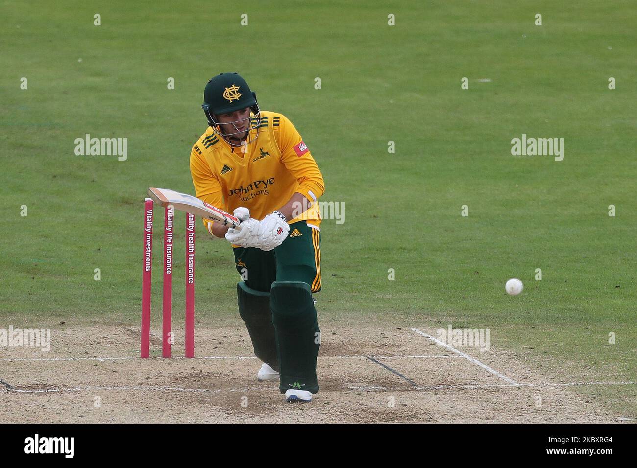 Joe Clarke von Notts während des Vitality Blast T20-Spiels zwischen Durham County Cricket Club und Nottinghamshire am Samstag, den 29.. August 2020 in Emirates Riverside, Chester le Street. (Foto von Mark Fletcher/MI News/NurPhoto) Stockfoto