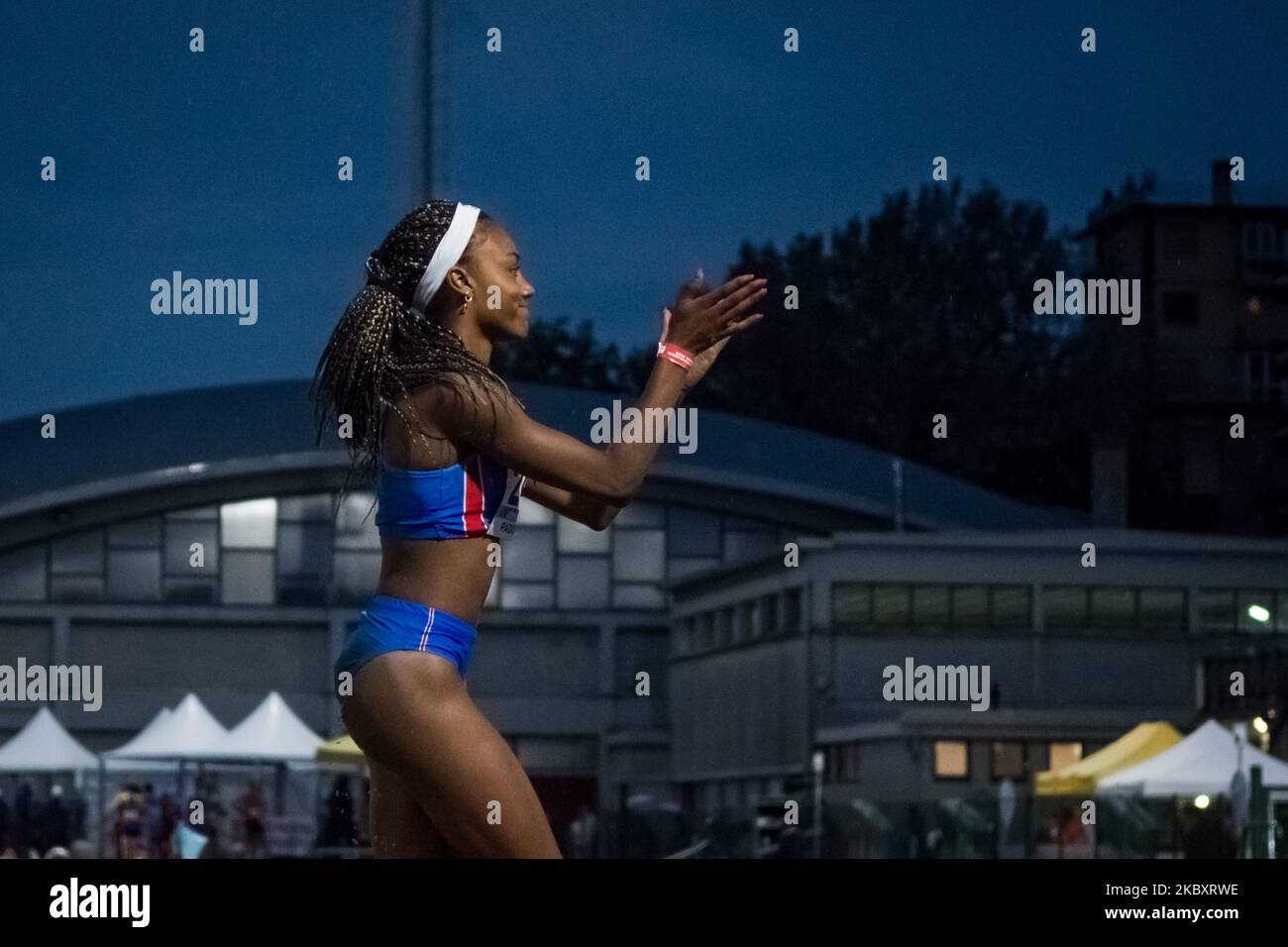 Larissa Iapichino tritt am 29. August 2020 im Colbachini Stadium in Padua, Italien, bei der Ausgabe 110 der italienischen Leichtathletik-Meisterschaften im Weitsprung an. (Foto von Massimo Bertolini/NurPhoto) Stockfoto