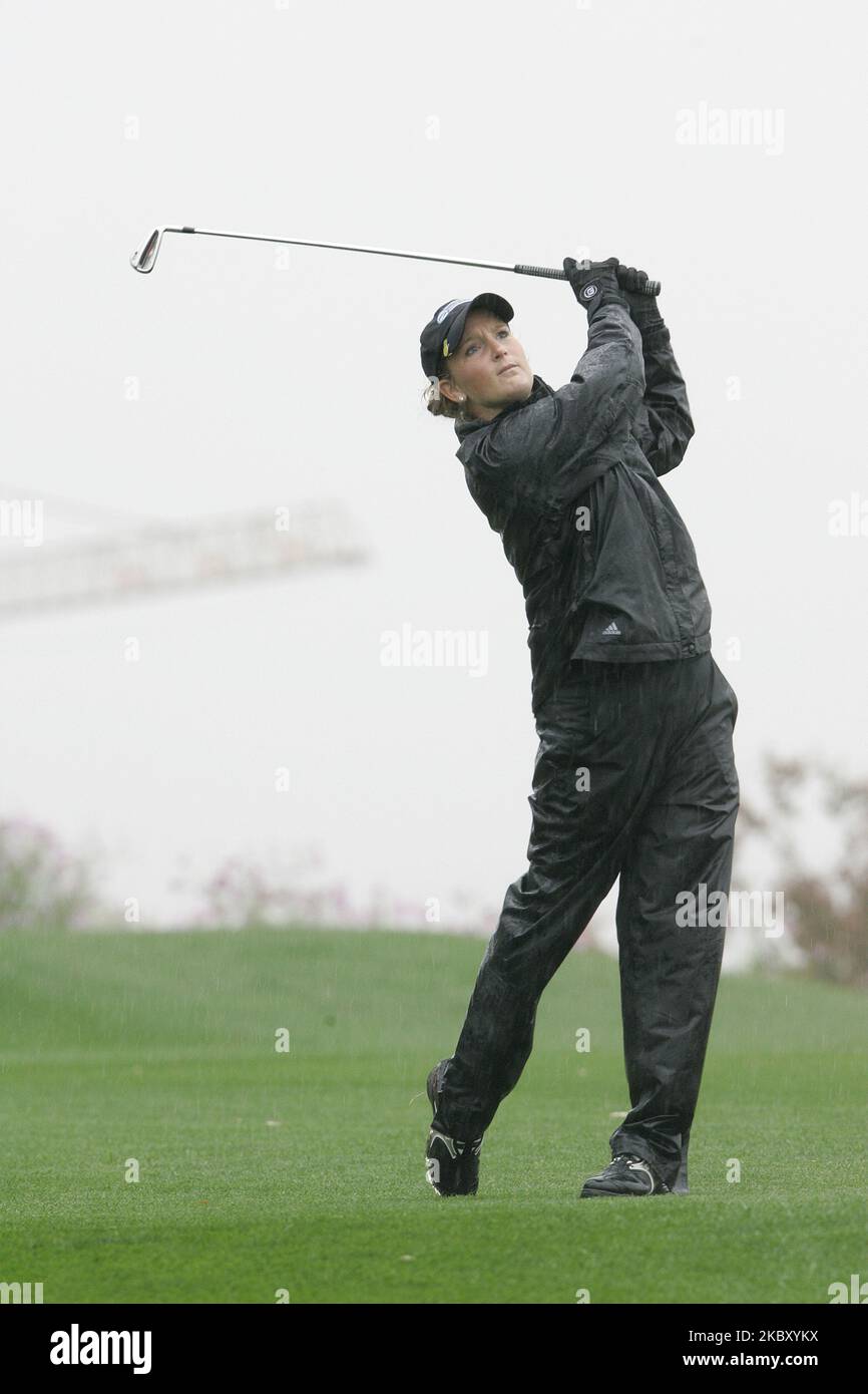 Meaghan Francella aus Port Chester NY trifft am 31. Oktober 2009 im Sky 72 Golf Club in Incheon, Südkorea, einen Abschlag auf das 8.-Loch in Runde zwei der Hana Bank Kolon Championship. (Foto von Seung-il Ryu/NurPhoto) Stockfoto