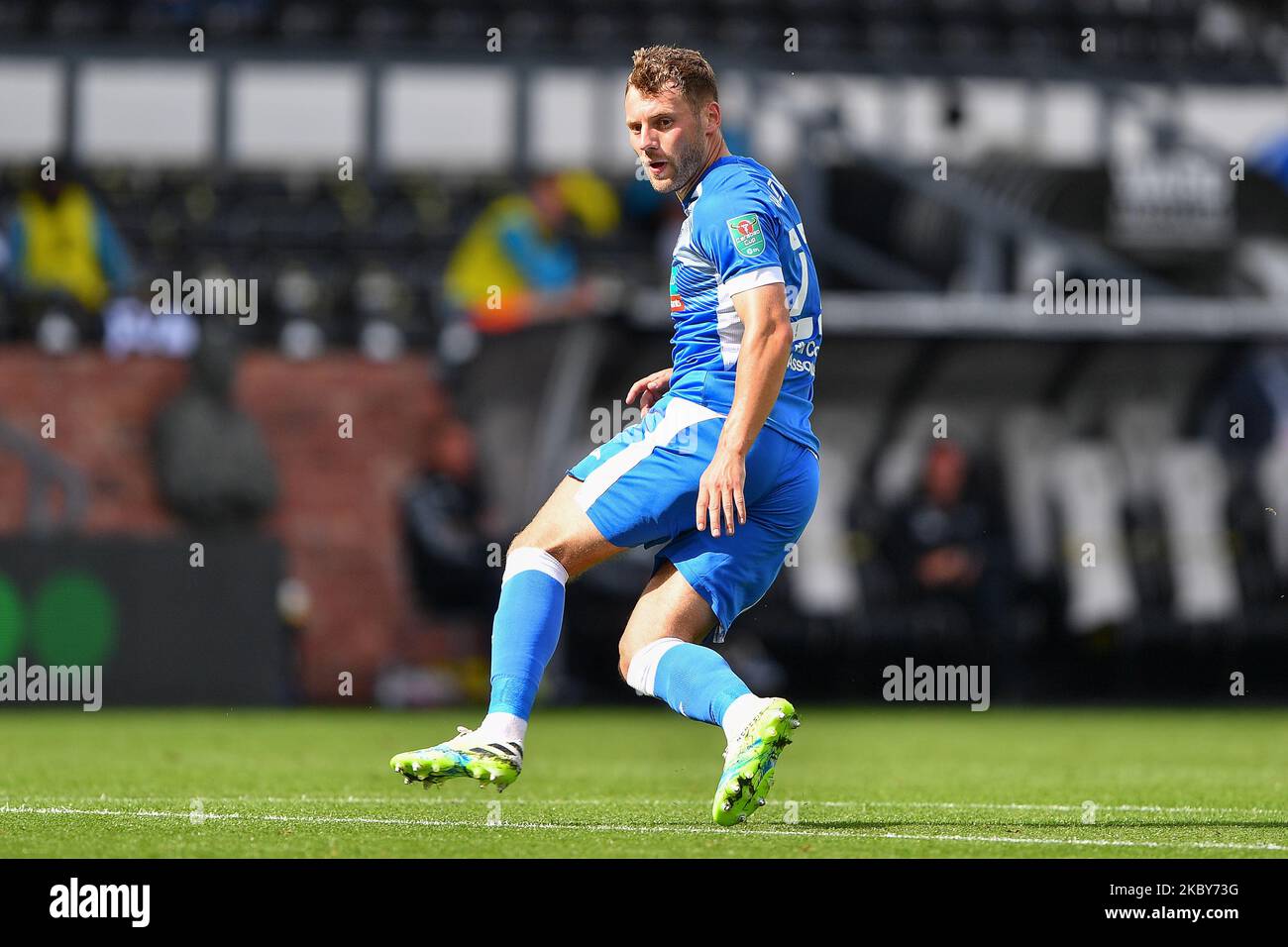 Jack Hindel von Barrow während des Carabao Cup-Spiels zwischen Derby County und Barrow im Pride Park, Derby, England, am 5. September 2020. (Foto von Jon Hobley/MI News/NurPhoto) Stockfoto