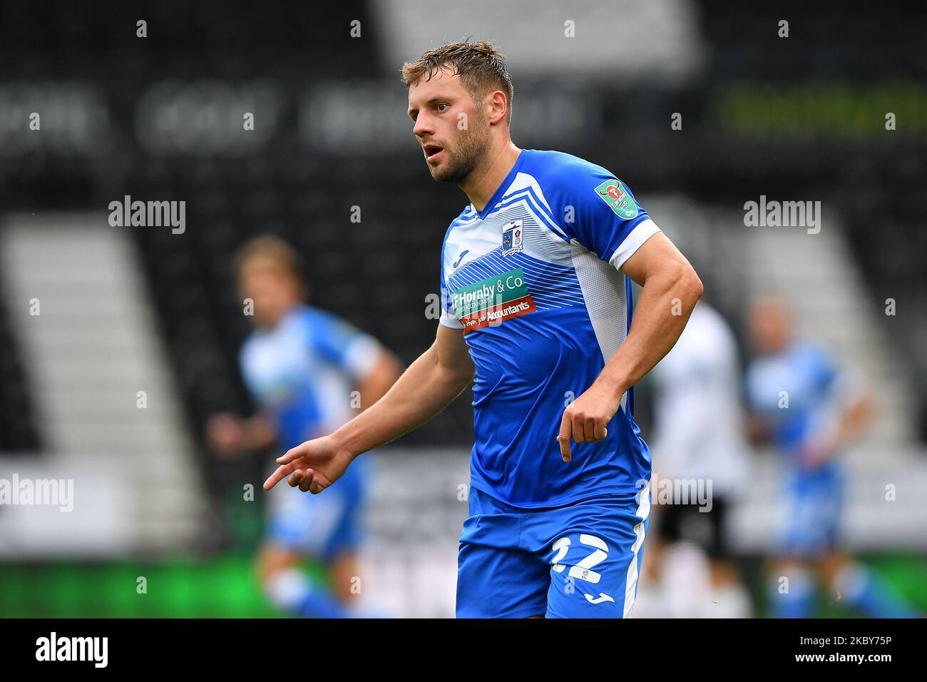 Jack Hindel von Barrow während des Carabao Cup-Spiels zwischen Derby County und Barrow im Pride Park, Derby, England, am 5. September 2020. (Foto von Jon Hobley/MI News/NurPhoto) Stockfoto