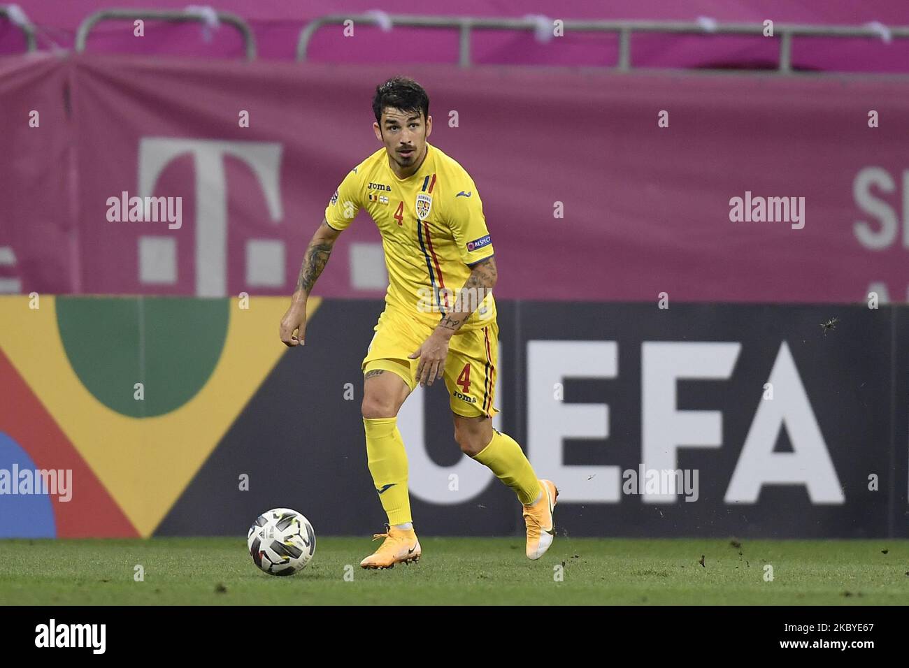 Sergiu Hanca aus Rumänien beim Spiel der UEFA Nations League 2021 zwischen Rumänien und Nordirland am 4. September 2020 in der Arena Nationala in Bukarest, Rumänien. (Foto von Alex Nicodim/NurPhoto) Stockfoto