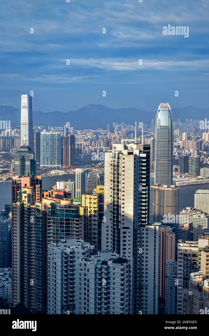 Hong Kong Stadtblick vom peak Stockfoto