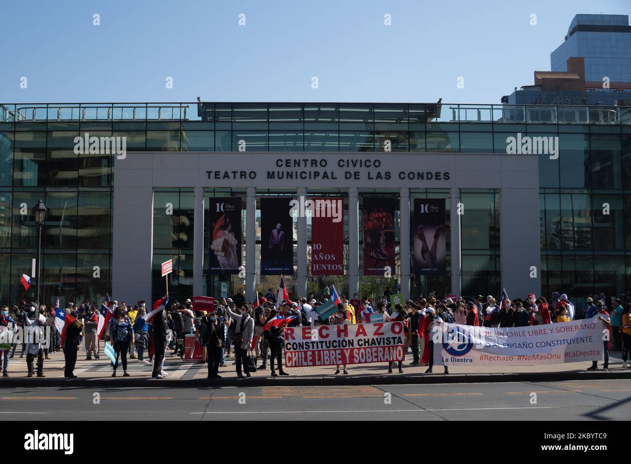 An diesem Samstag, dem 12. September, wurde in der Gemeinde Las Condes ein Aufruf zugunsten von „'Rechazo''“ ausgesprochen. Am 12. September 2020 in Santiago, Chile. (Foto von Matias Basualdo/NurPhoto) Stockfoto