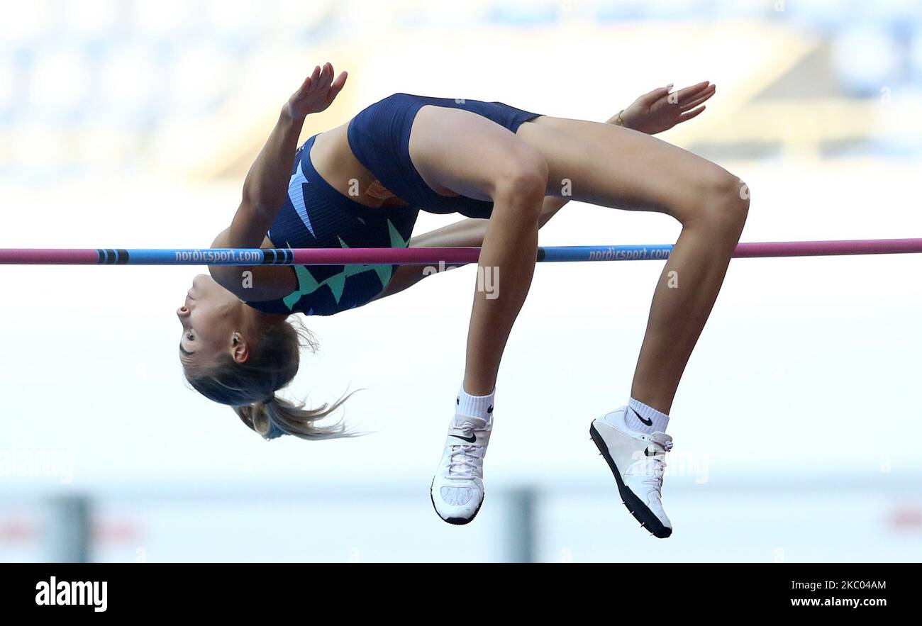 Yuliya Levchenko (UKR) tritt bei der Goldenen Gala der IAAF Diamond League im Olimpico-Stadion in Rom, Italien, am 17. September 2020 mit Hochsprungfrauen an (Foto: Matteo Ciambelli/NurPhoto) Stockfoto