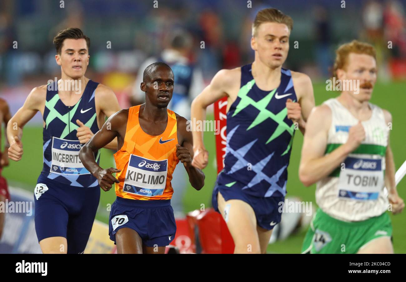 Jacob Kiplimo (UGA) tritt bei der Goldenen Gala der IAAF Diamond League am 17. September 2020 im Olimpico-Stadion in Rom, Italien, mit 3000m Männern an (Foto: Matteo Ciambelli/NurPhoto) Stockfoto