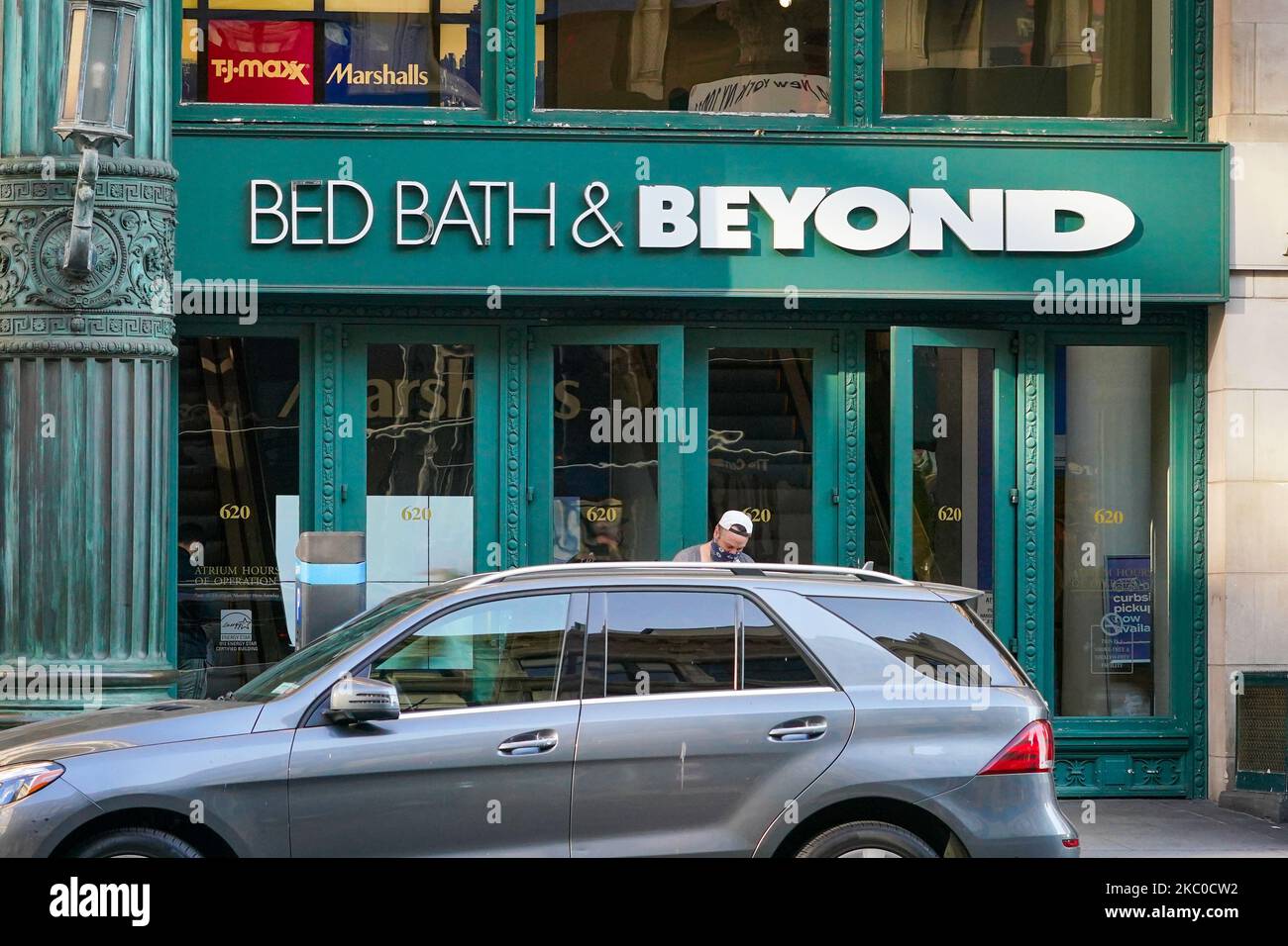 Ein Blick auf Bed Bath & Beyond Branch in New York City am 22. September 2020. Bed Bath & Beyond kündigte an, in den nächsten zwei Jahren rund 200 Geschäfte dauerhaft zu schließen. Diese Ankündigung scheint die erste Iteration dieses Plans zu sein, so der Bericht. (Foto von John Nacion/NurPhoto) Stockfoto