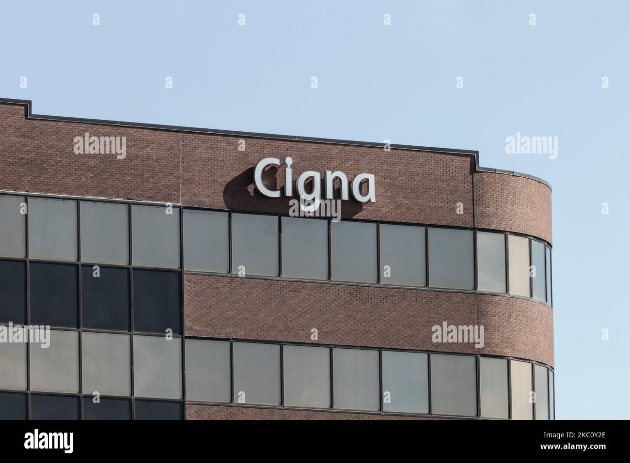 Carmel - ca. November 2022: Lokales Büro von Cigna. Cigna bietet Managed Healthcare und Versicherungen an. Stockfoto