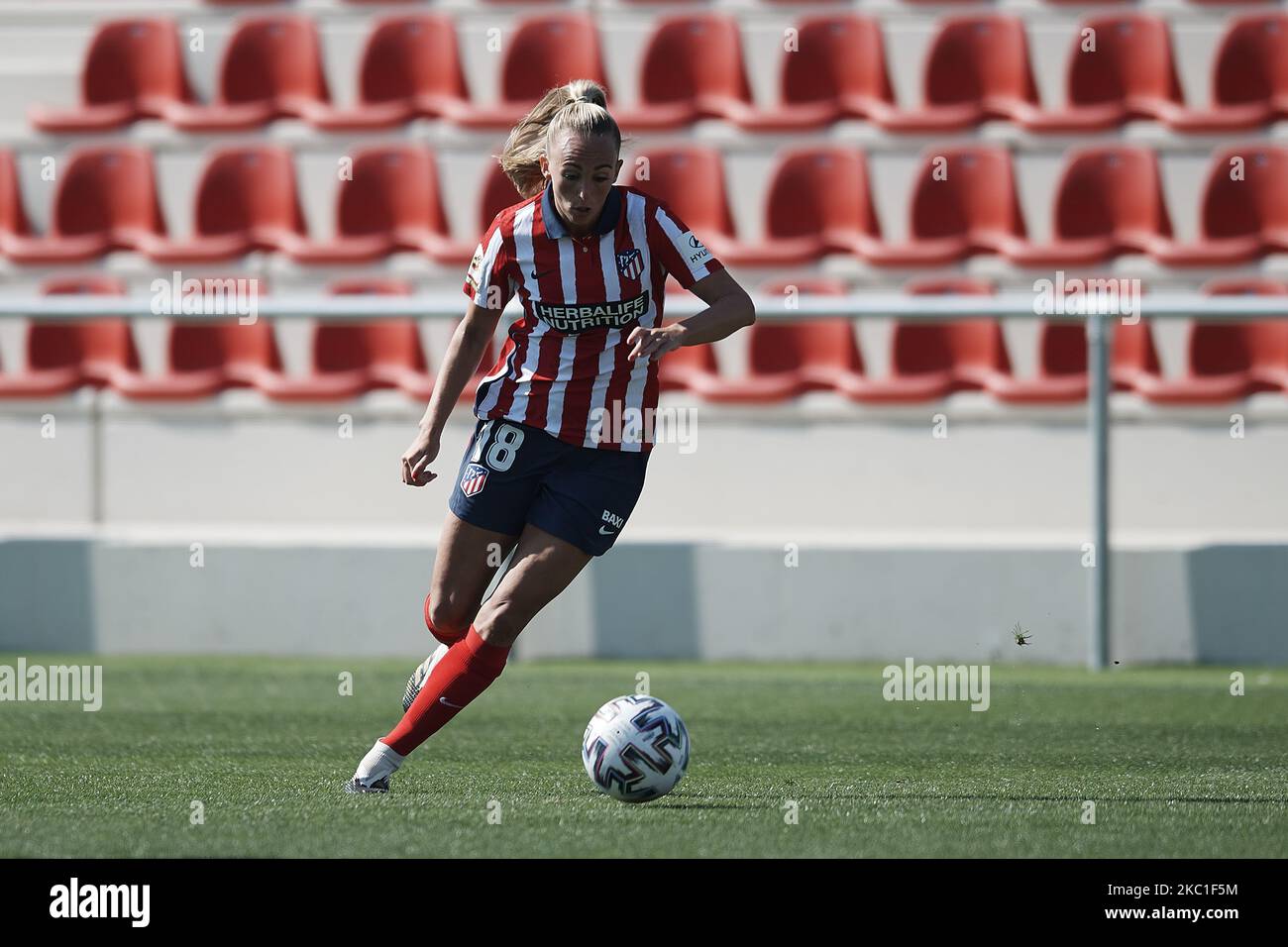 Toni Duggan von Atletico in Aktion beim Primera Division Feminina-Spiel zwischen Atletico de Madrid und UD Granadilla Teneriffa am 10. Oktober 2020 in Madrid, Spanien. (Foto von Jose Breton/Pics Action/NurPhoto) Stockfoto