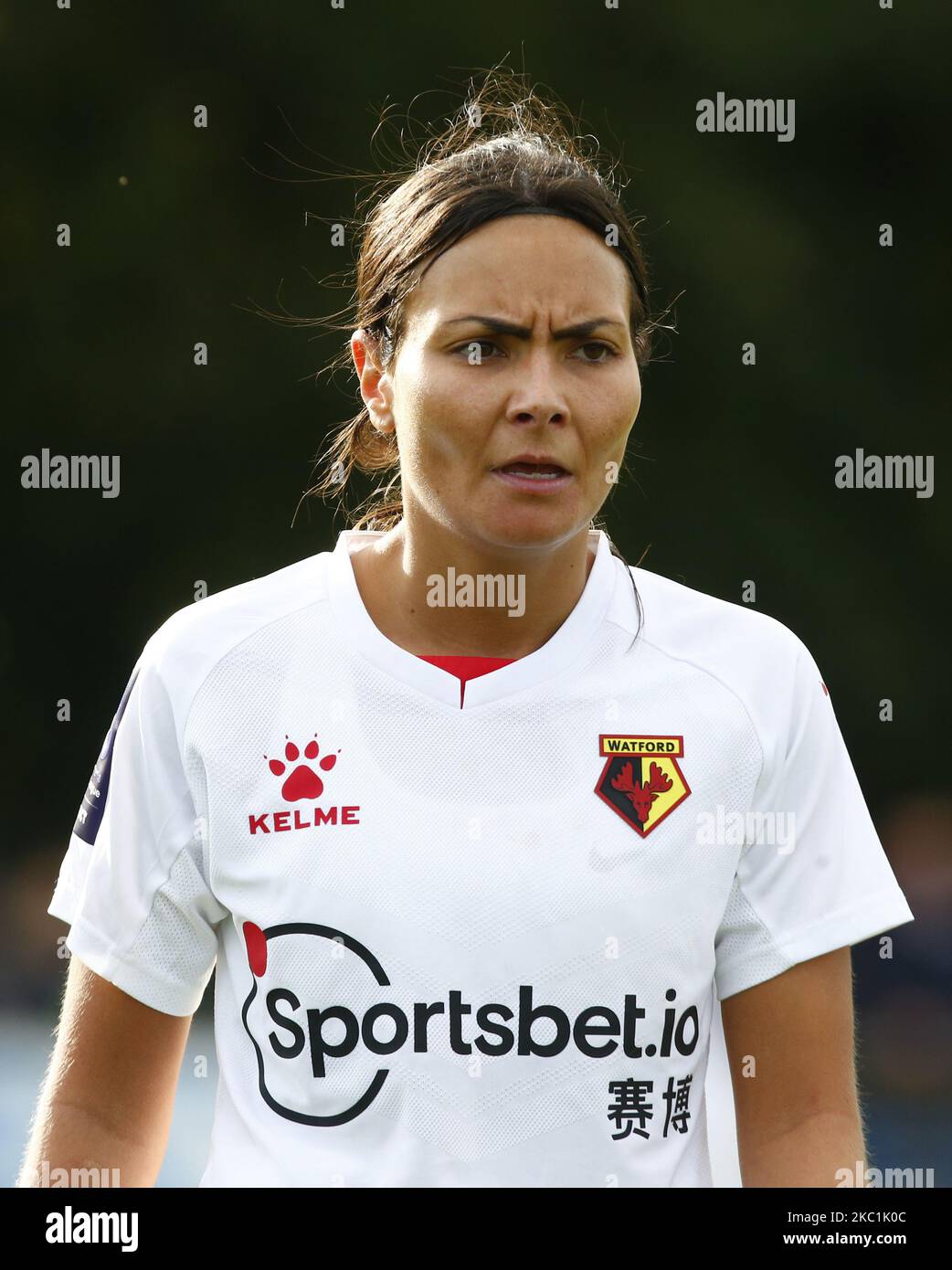 HOWLEY ENGLAND - 11. OKTOBER:die Damen von Watford während des Spiels der FA Women's National League - Southern Premier Division zwischen Crawley Wesps Ladies und Watford Ladies in Horley Town am 11. Oktober 2020 in Horley, England (Foto by Action Foto Sport/NurPhoto) Stockfoto