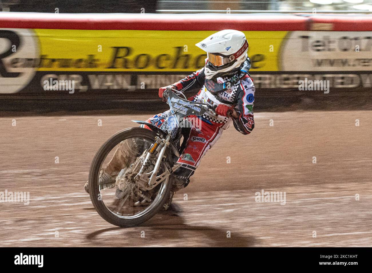 Harry McGurk in Aktion (Klasse 500cc A) während der British Youth Speedway Championship (Runde 5) im National Speedway Stadium, Manchester am Samstag, 10.. Oktober 2020. (Foto von Ian Charles/MI News/NurPhoto) Stockfoto