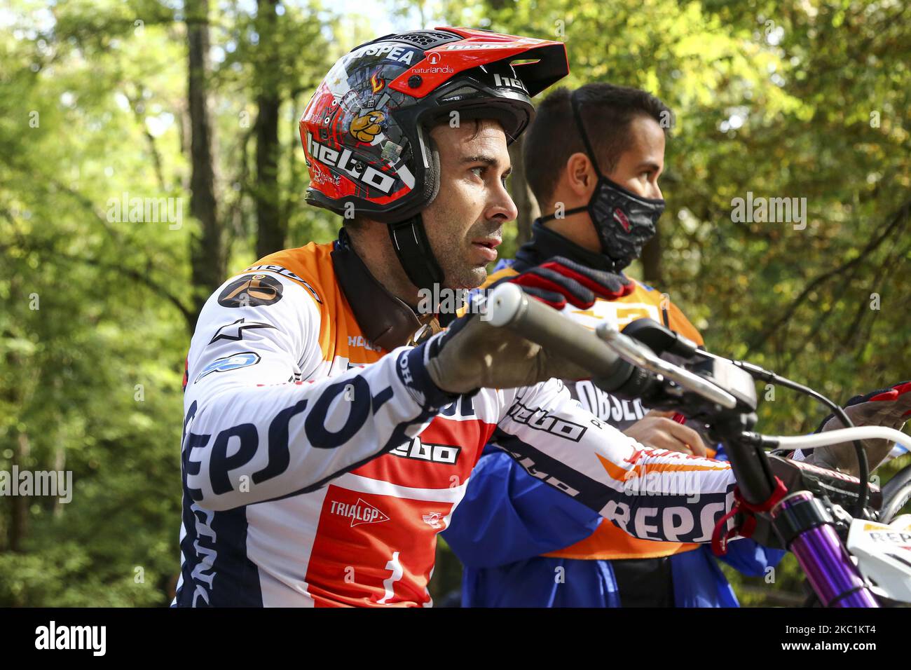 Toni Bou vom Team Repson Honda (Montesa / Trial GP) während der Hertz FIM Trial World Championship (Runde 4) auf dem Moto Club Lazzate Circuit am 11. Oktober 2020 in Lazzate (MB), Italien (Foto: Massimiliano Ferraro/NurPhoto) Stockfoto