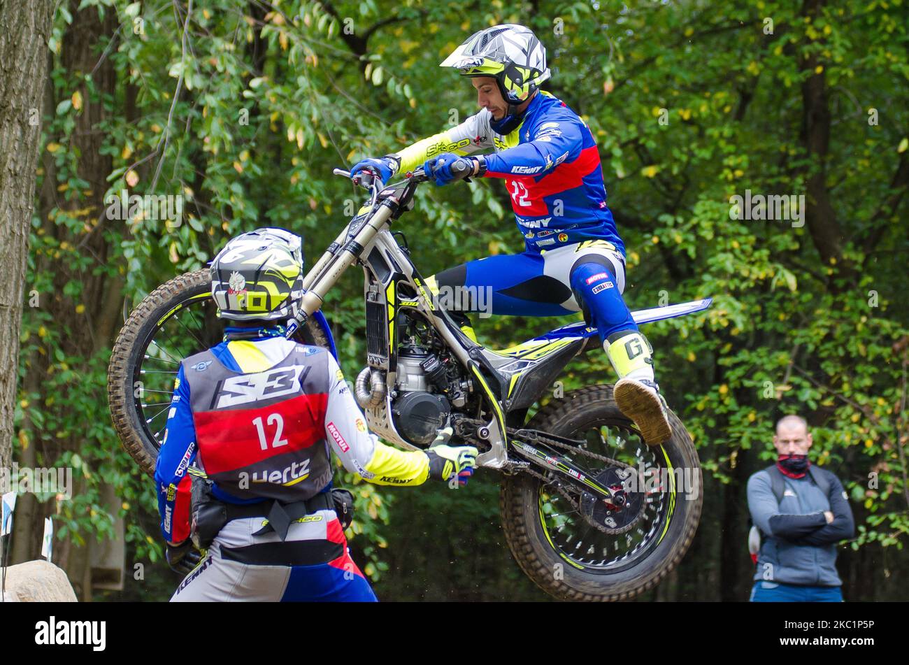 FIM TrialGP World Championships; Jeroni Fajardo Vila, Sherco Team, im Einsatz während der FIM TrialGp World Championships in Lazzate, Italien, am 11. Oktober 2020. (Foto von Massimo Bertolini/NurPhoto) Stockfoto