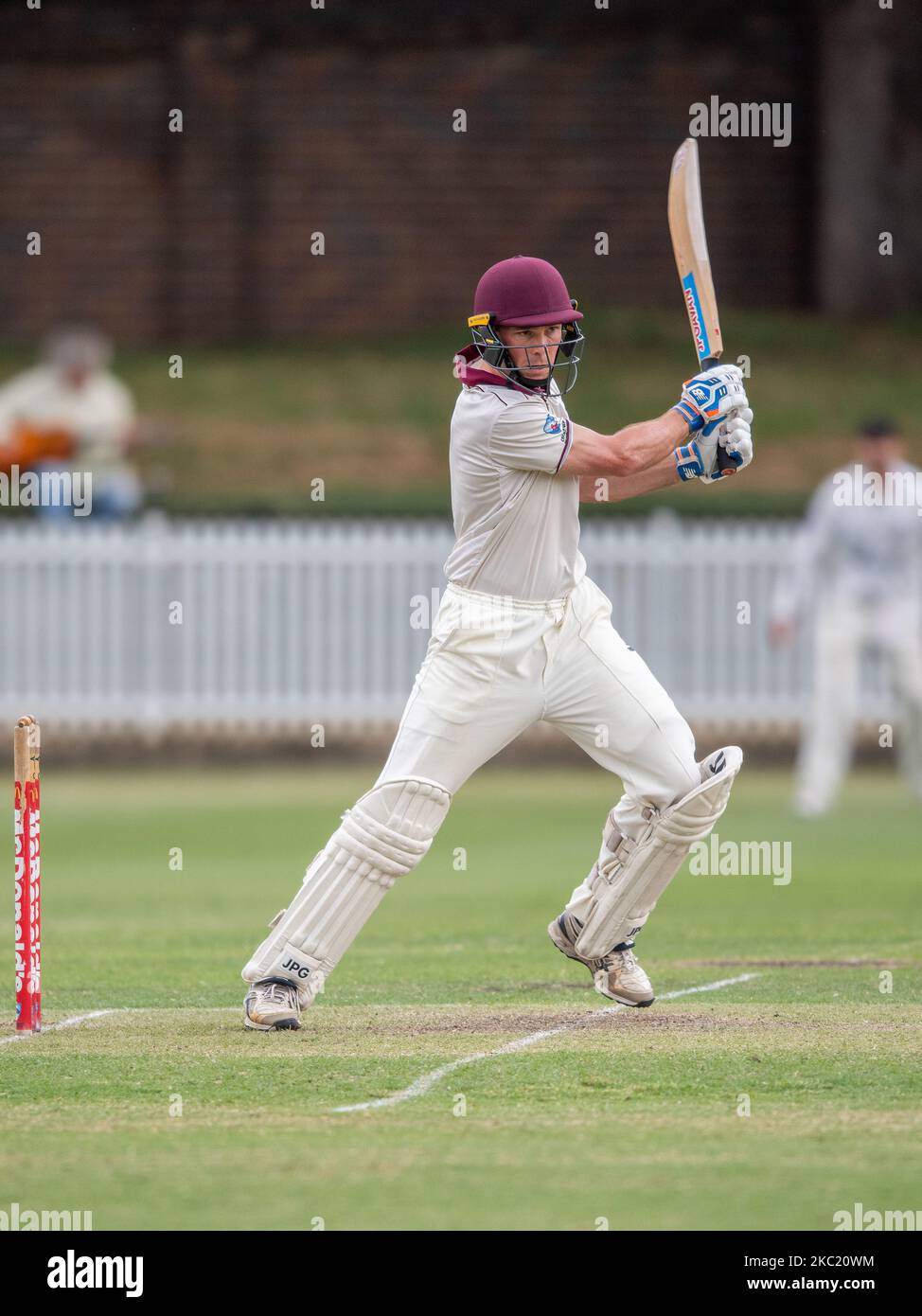 Tym Crawford vom Gordon Cricket Club schlägt tagsüber ein Spiel der ersten Klasse des NSW Premier Cricket 3 zwischen den westlichen Vororten und dem Gordon Cricket Club am 17 2020. Oktober in Pratten Park, Ashfield, NSW Australia (Foto: Izhar Khan/NurPhoto) Stockfoto