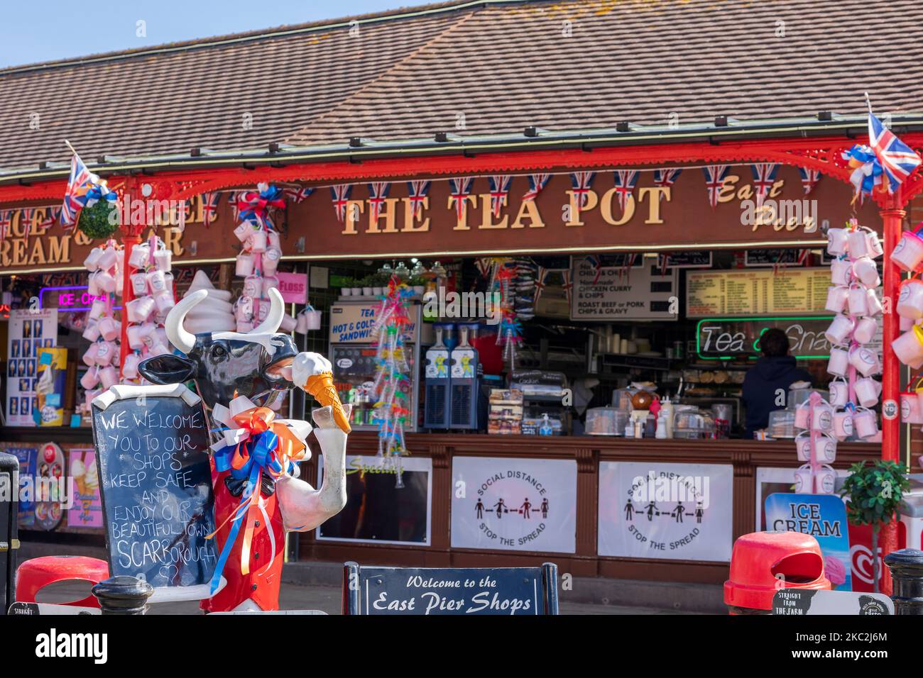 Die Teekannen East Pier Scarborough North Yorkshire England Stockfoto
