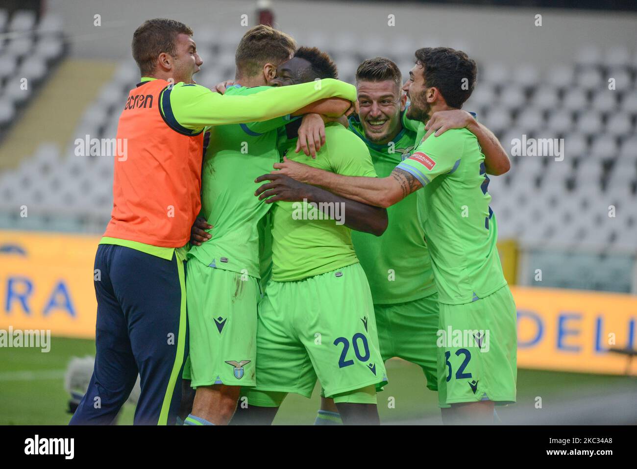 SS Lazio feiert während der Serie Ein Spiel zwischen Turin FC und SS Lazio im Stadio Olimpico Grande Torino am 1. November 2020 in Turin, Italien. (Foto von Alberto Gandolfo/NurPhoto) Stockfoto