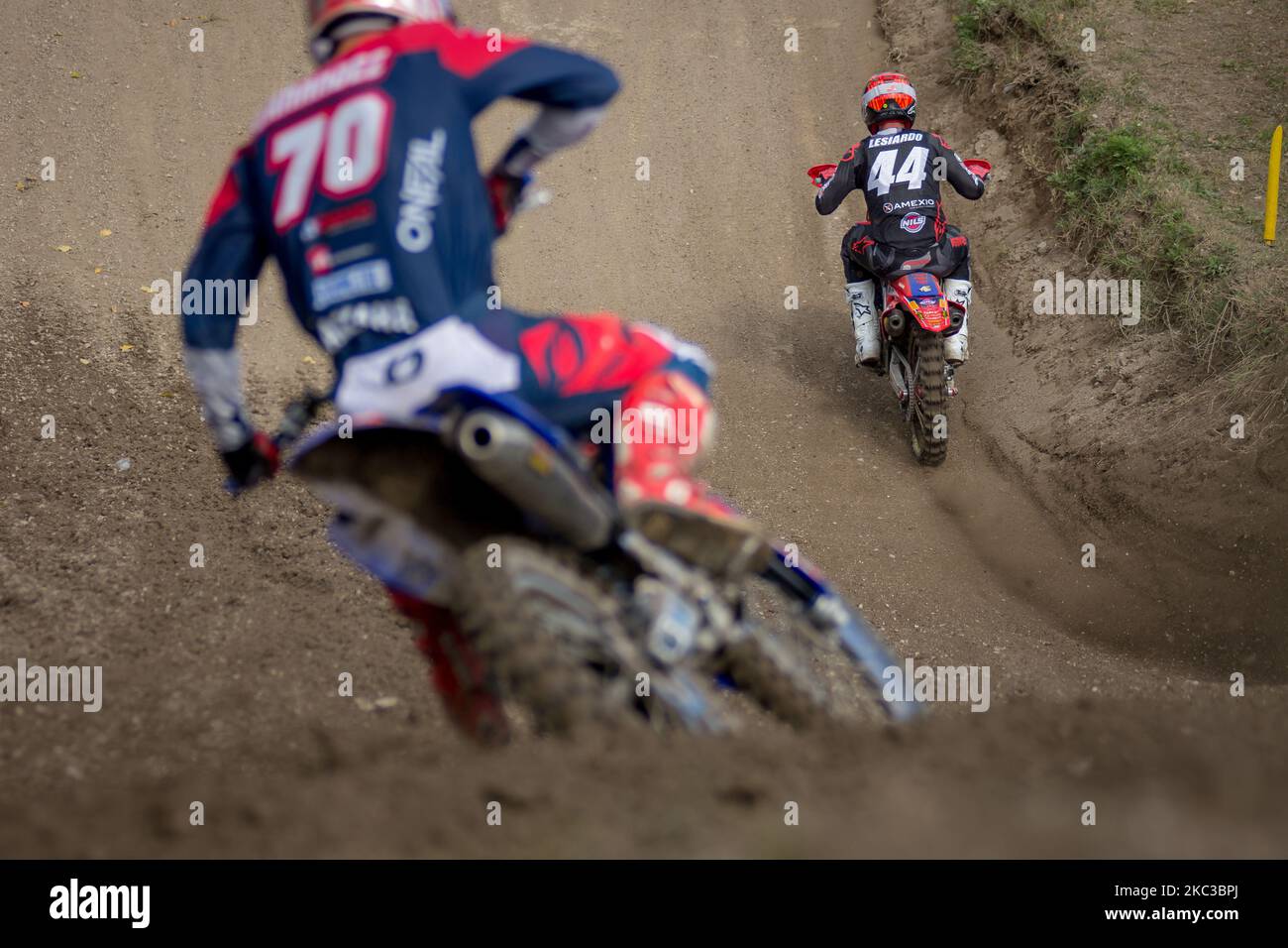 Lesiardo Morgan #44 (ITA) Honda 114 Motorsports Racing Team in Aktion während des MX2 World Championship 2020 Race of Grand Prix von Pietramurata, Italien, am 4. November 2020 in Pietramurata, Italien (Foto von Massimo Bertolini/NurPhoto) Stockfoto