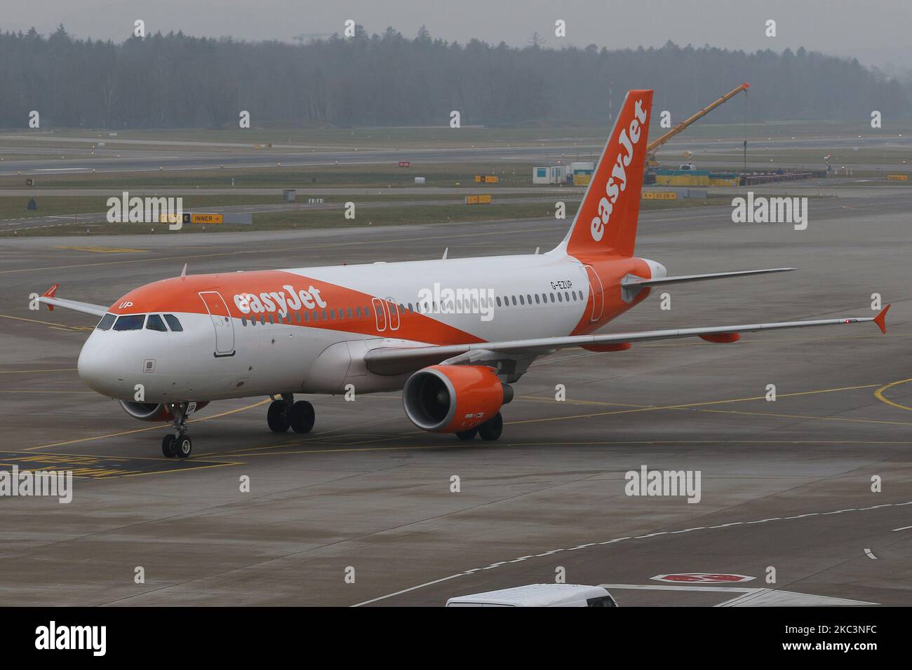 Ein Easyjet Airbus A320 am Flughafen Zürich Kloten, Schweiz, am 22. Januar 2019. (Foto von Robert Smith/MI News/NurPhoto) Stockfoto