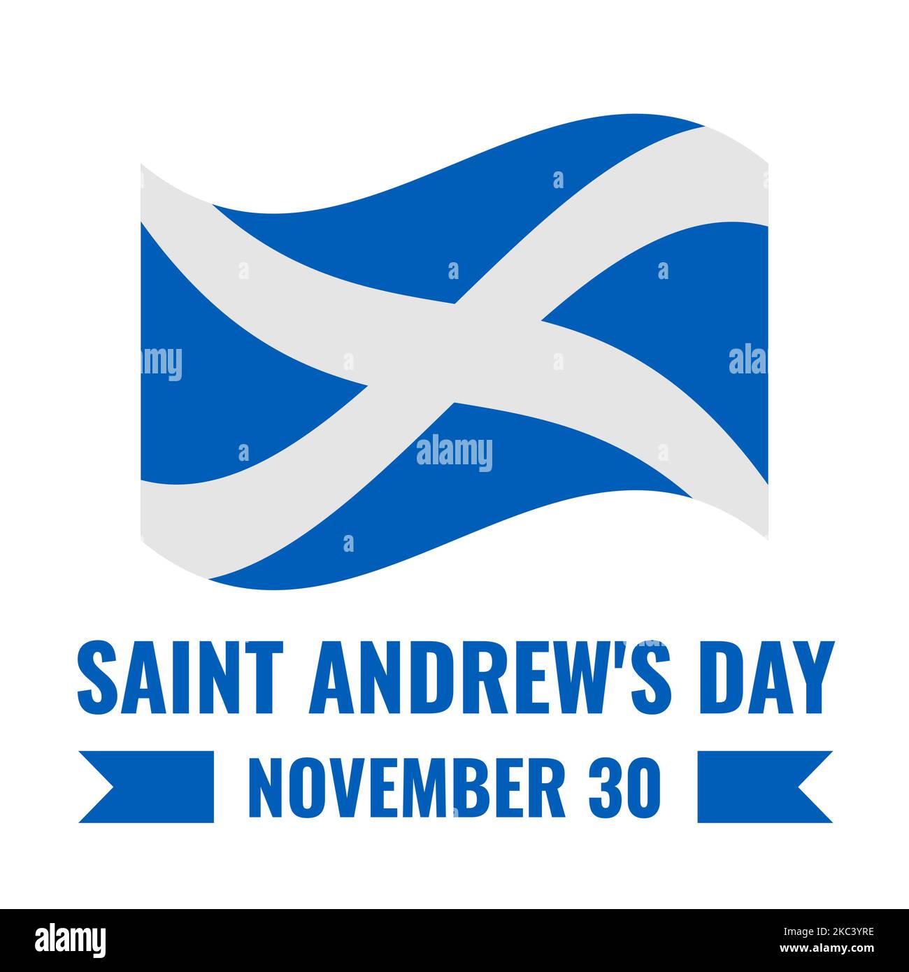 Poster zur Typografie des St. Andrew's Day. Schottischer Feiertag am 30. November. Vektor-Vorlage für Banner, Flyer, Postkarte, etc. Stock Vektor