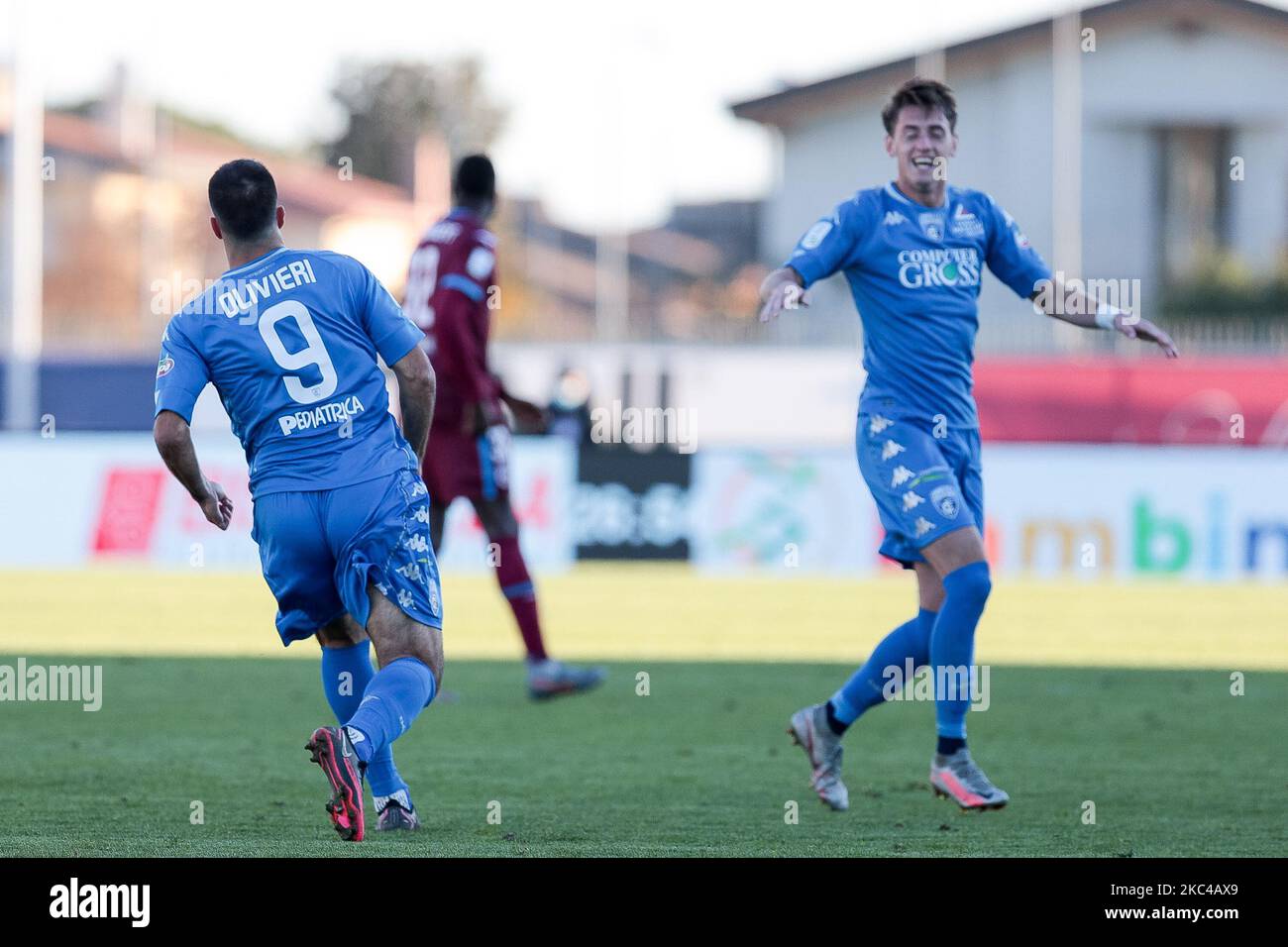 Marco Olivieri feiert nach dem Tor ein Gol während des Serie BKT-Spiels zwischen Cittadella und Empoli im Stadio Pier Cesare Tombolato am 21. November 2020 in Cittadella, Italien. (Foto von Emmanuele Ciancaglini/NurPhoto) Stockfoto