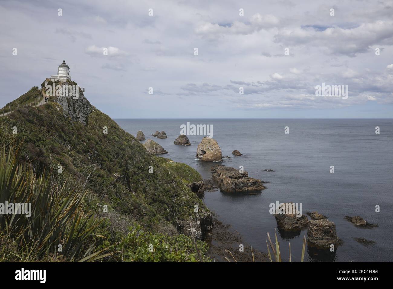 Ansicht des Leuchthauses von Nugget Point in Catlin in der Region Otago auf der Südinsel Neuseelands am 23. November 2020. (Foto von Sanka Vidanagama/NurPhoto) Stockfoto