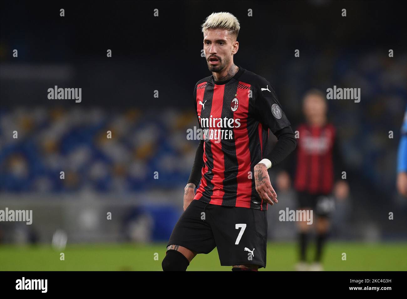 Samu Castillejo von AC Mailand während der Serie Ein Spiel zwischen SSC Napoli und AC Mailand im Stadio San Paolo Neapel Italien am 22. November 2020 . (Foto von Franco Romano/NurPhoto) Stockfoto