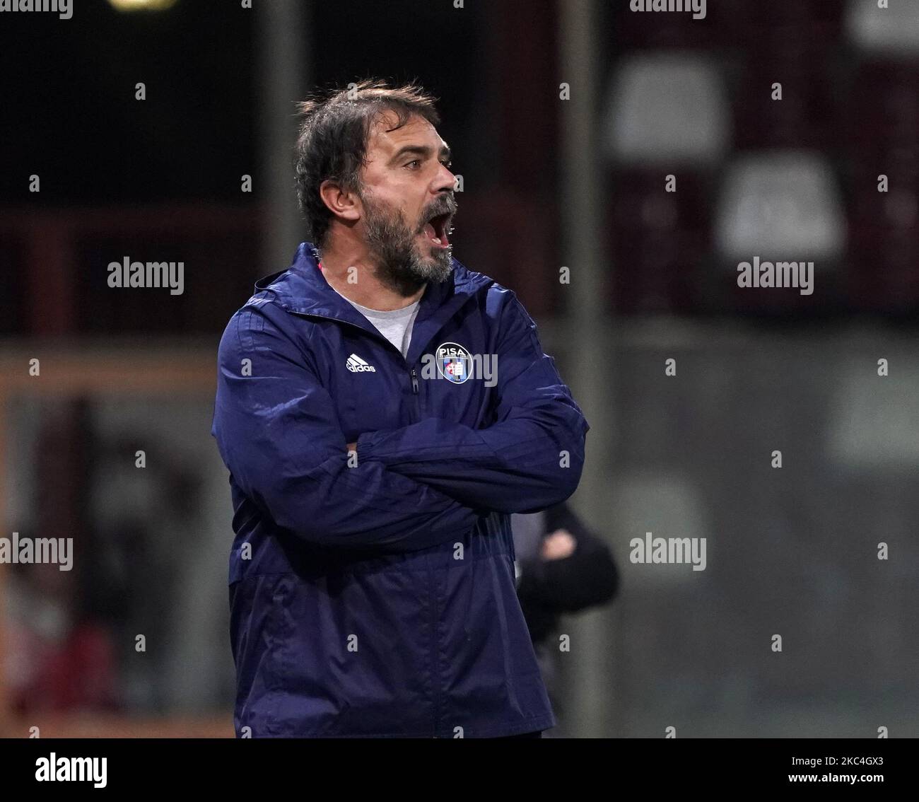 Luca D'Angelo Cheftrainer des AC Pisa während des Spiels der Serie B zwischen Reggina 1914 und AC Pisa am 22. November 2020 Stadion 'Oreste Granillo' in Reggio Calabria, Italien (Foto von Gabriele Maricchiolo/NurPhoto) Stockfoto