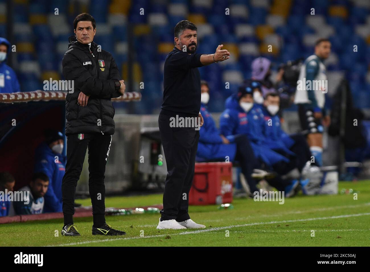 Cheftrainer des SSC Napoli Gennaro Gattuso während der Serie A Spiel zwischen SSC Napoli und AC Mailand im Stadio San Paolo Neapel Italien am 29. November 2020. (Foto von Franco Romano/NurPhoto) Stockfoto