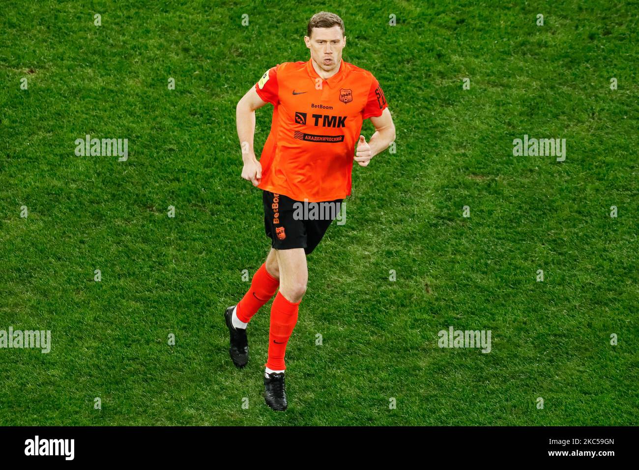 Pavel Pogrebnyak von Ural während des Spiels der Russischen Premier League zwischen dem FC Zenit Sankt Petersburg und dem FC Ural Jekaterinburg am 5. Dezember 2020 in der Gazprom Arena in Sankt Petersburg, Russland. (Foto von Mike Kireev/NurPhoto) Stockfoto