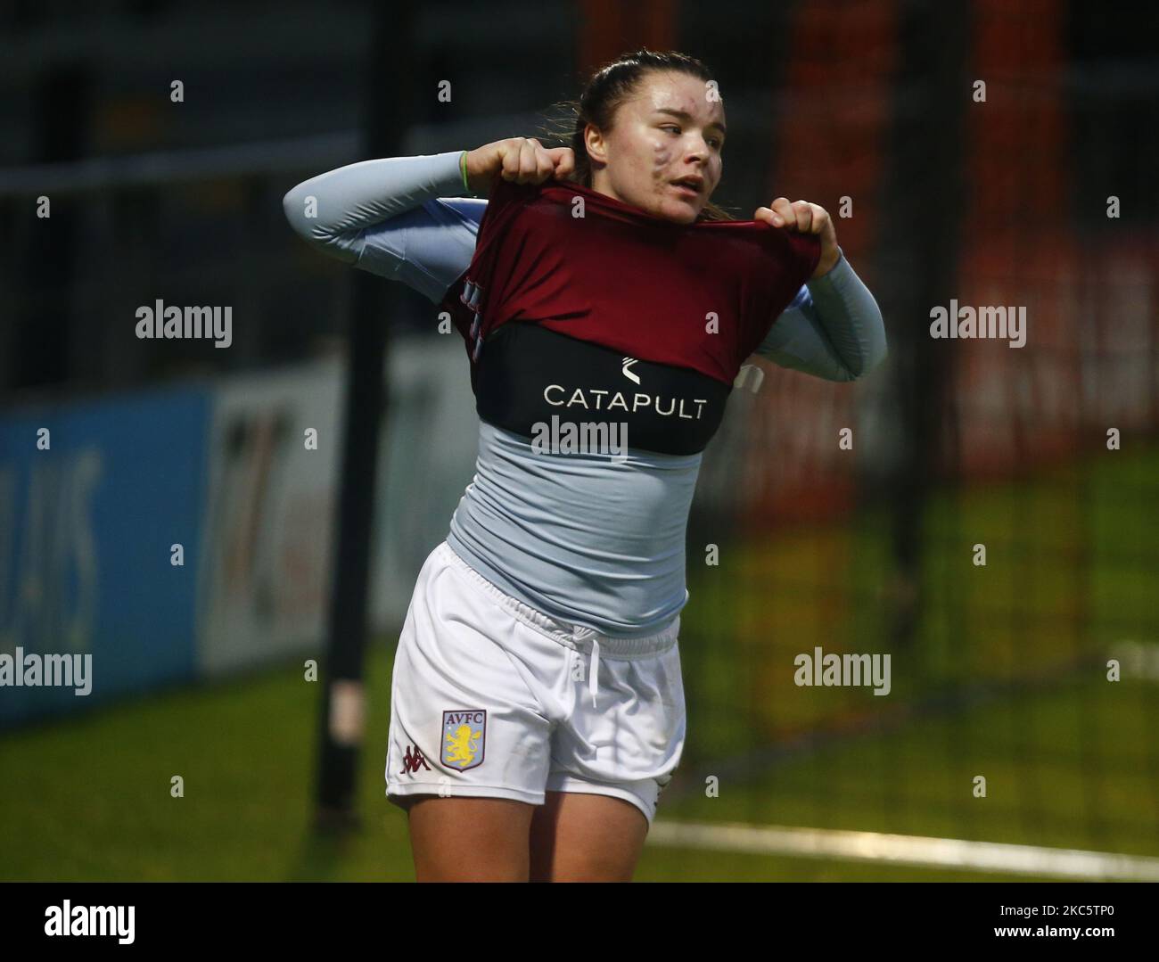 Jodie Hutton vom Aston Villa Ladies FC während der Barclays FA Women's Super League zwischen Tottenham Hotspur und Aston Villa Women am 13.. Dezember 2020 im Hive Stadium, Edgware, Großbritannien (Foto by Action Foto Sport/NurPhoto) Stockfoto